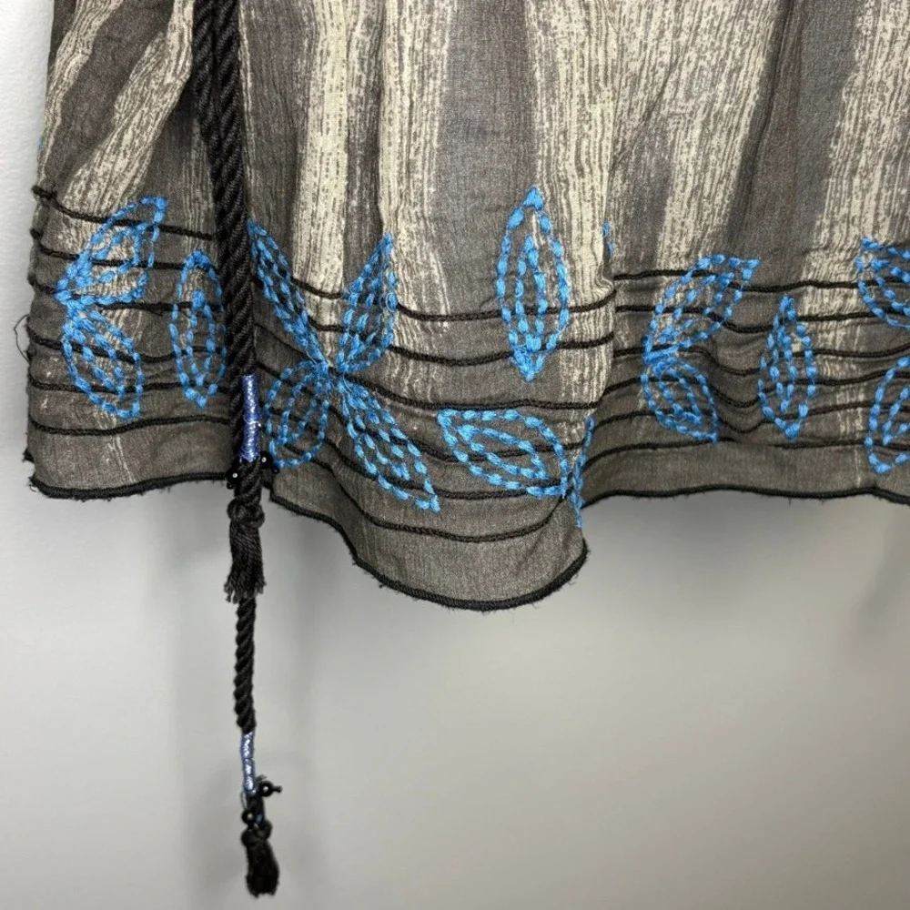Free‎ People Vampire Diaries Boho Whimsigoth Tunic Y2K Festival Embroider Sz 4